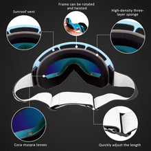 Load image into Gallery viewer, Winter Snow Sports Goggles with Anti-fog UV Protection for Men Women Youth Interchangeable Lens