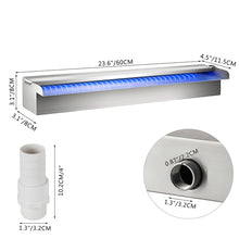 Load image into Gallery viewer, VEVOR 30-150CM Pool Fountain Waterfall With Light Water Pipe Acrylic Fountain