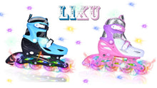 Load image into Gallery viewer, 2020 4 in 1 Adjustable Inline Kids Flashing Roller Skates Four
