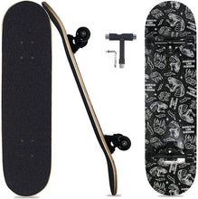 Load image into Gallery viewer, Pro Complete Skateboards for Beginners Adults Youths 7 Layers Deck Maple Wood Longboards