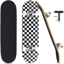 Load image into Gallery viewer, Pro Complete Skateboards for Beginners Adults Youths 7 Layers Deck Maple Wood Longboards