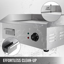 Load image into Gallery viewer, VEVOR Electric Countertop Griddle with Drawer & Cooling Holes Stainless Steel Flat Top Grill for BBQ Cooking Steak, Pancakes etc