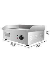 Load image into Gallery viewer, VEVOR Electric Countertop Griddle with Drawer & Cooling Holes Stainless Steel Flat Top Grill for BBQ Cooking Steak, Pancakes etc