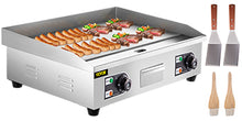 Load image into Gallery viewer, VEVOR Electric Countertop Griddle with Drawer & Cooling Holes Stainless Steel Flat Top Grill for BBQ Cooking Steak, Pancakes etc