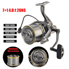 Load image into Gallery viewer, Spinning Fishing Reel 7+1BB High Speed 4.8:1 20KG Max Drag Sea Boat Fish Reels