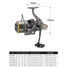 Load image into Gallery viewer, Spinning Fishing Reel 7+1BB High Speed 4.8:1 20KG Max Drag Sea Boat Fish Reels