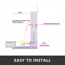 Load image into Gallery viewer, VEVOR Waterfall Pool Fountain Stainless Steel W/ Pipe Connector
