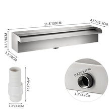 Load image into Gallery viewer, VEVOR Waterfall Pool Fountain Stainless Steel W/ Pipe Connector