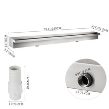 Load image into Gallery viewer, VEVOR Waterfall Pool Fountain Stainless Steel W/ Pipe Connector