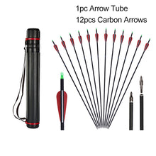 Load image into Gallery viewer, 12pcs Carbon Arrows for Archery Bow 6.2mm for Recurve/Compound Bow - outdoorseverythingstore