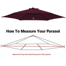 Load image into Gallery viewer, 2.7M/3M 6 Arm Garden Parasol Canopy Cover Waterproof Anti UV Outdoor Patio Awning No Bracket