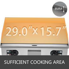 Load image into Gallery viewer, VEVOR Electric Countertop Griddle with Drawer & Cooling Holes Stainless Steel Flat Top Grill for BBQ Cooking Steak, Pancakes etc
