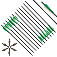 Load image into Gallery viewer, 20/22 Inch Carbon Crossbow Arrows with Diameter 8.8mm Outer-type Tips Crossbow Bolts 6 or 12pcs/Lot for Crossbow Hunting