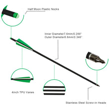 Load image into Gallery viewer, 20/22 Inch Carbon Crossbow Arrows with Diameter 8.8mm Outer-type Tips Crossbow Bolts 6 or 12pcs/Lot for Crossbow Hunting