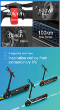 Load image into Gallery viewer, X9 Max Adult Electric Scooter 48V 550W Foldable Smart 100KM Long Distance 10inch