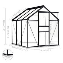 Load image into Gallery viewer, 74.8" x 74.8" x 79.5" Walk-in Greenhouse with Aluminum Frame,Polycarbonate Garden Greenhouse Kit with Roof Vent and Rain Gutter