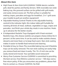 Load image into Gallery viewer, Electric Grill Table Portable 2 In 1 Reversible Non-stick Plate Crepe Maker with Adjustable Temperature Control and 8 Paddles