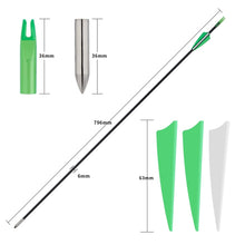 Load image into Gallery viewer, 6m Fibmerglass Arrows Spine for Recurve Compound Bows Outdoor Sport Archery Hunting Practice
