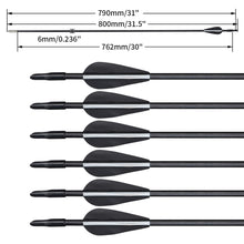 Load image into Gallery viewer, 6m Fibmerglass Arrows Spine for Recurve Compound Bows Outdoor Sport Archery Hunting Practice
