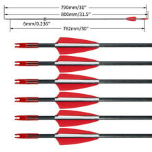 Load image into Gallery viewer, 6m Fibmerglass Arrows Spine for Recurve Compound Bows Outdoor Sport Archery Hunting Practice
