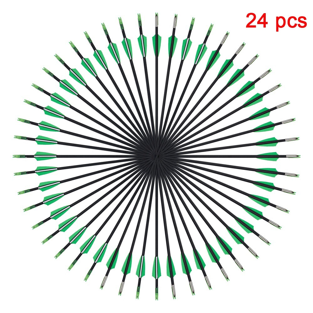 6m Fibmerglass Arrows Spine for Recurve Compound Bows Outdoor Sport Archery Hunting Practice