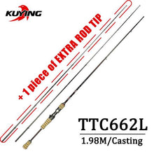 Load image into Gallery viewer, KUYING TETON Super Ultra Soft Light Baitcasting Casting Spinning Lure Fishing Rod Pole Combo
