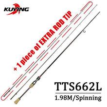 Load image into Gallery viewer, KUYING TETON Super Ultra Soft Light Baitcasting Casting Spinning Lure Fishing Rod Pole Combo
