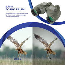 Load image into Gallery viewer, 10X50 High Power Binoculars with Rangefinder Compass for Hunting Boating Bird Watching Nitrogen Floating Waterproof
