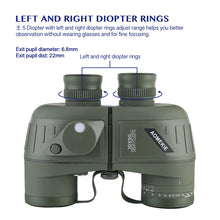 Load image into Gallery viewer, 10X50 High Power Binoculars with Rangefinder Compass for Hunting Boating Bird Watching Nitrogen Floating Waterproof
