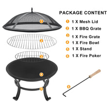 Load image into Gallery viewer, BBQ Grill Outdoor Wood Burning Fire Pit Patio Wood Log Barbecue Grill
