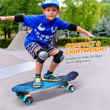 Load image into Gallery viewer, 22 inch Skateboard Cruiser Board Retro Longboard Skate Graphic Galaxy Boy Girl Led Light
