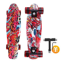 Load image into Gallery viewer, 22 inch Skateboard Cruiser Board Retro Longboard Skate Graphic Galaxy Boy Girl Led Light
