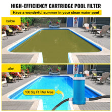 Load image into Gallery viewer, VEVOR Pool Cartridge Filter System; SPA Filter Rreplacement 50/100/150/194 Sq W/ Polyester Cartridge And 2 Unions
