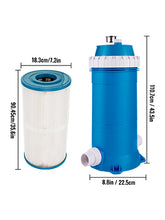 Load image into Gallery viewer, VEVOR Pool Cartridge Filter System; SPA Filter Rreplacement 50/100/150/194 Sq W/ Polyester Cartridge And 2 Unions
