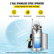 Load image into Gallery viewer, VEVOR 4-12L Hand Powered Stainless Steel Watering Spraying Sprinkling Atomizer Pump Home Sprayer
