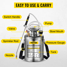 Load image into Gallery viewer, VEVOR 4-12L Hand Powered Stainless Steel Watering Spraying Sprinkling Atomizer Pump Home Sprayer
