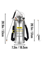 Load image into Gallery viewer, VEVOR 4-12L Hand Powered Stainless Steel Watering Spraying Sprinkling Atomizer Pump Home Sprayer
