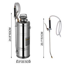 Load image into Gallery viewer, VEVOR 4-12L Hand Powered Stainless Steel Watering Spraying Sprinkling Atomizer Pump Home Sprayer
