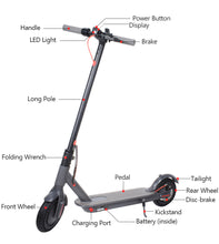 Load image into Gallery viewer, JOOMAR Folding Electric Scooter 36V 350W Motor 25 km/h Long Range 8.5 inch  Support APP 120kg Load
