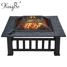 Load image into Gallery viewer, 32Inch Cast Iron Large Fire Pits Modern Stylish BBQ Burn Pit for Garden Patio
