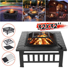 Load image into Gallery viewer, 32Inch Cast Iron Large Fire Pits Modern Stylish BBQ Burn Pit for Garden Patio
