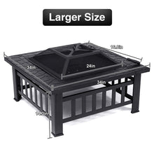 Load image into Gallery viewer, 32Inch Cast Iron Large Fire Pits Modern Stylish BBQ Burn Pit for Garden Patio
