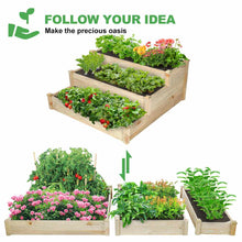 Load image into Gallery viewer, KINGSO 3 Tier Raised Garden Bed Outdoor Planter Box Wooden Vegetable/Flower/Herb Nursery
