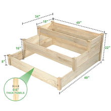 Load image into Gallery viewer, KINGSO 3 Tier Raised Garden Bed Outdoor Planter Box Wooden Vegetable/Flower/Herb Nursery
