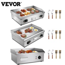 Load image into Gallery viewer, VEVOR Electric Countertop Griddle with Drawer &amp; Cooling Holes Stainless Steel Flat Top Grill for BBQ Cooking Steak, Pancakes etc
