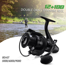 Load image into Gallery viewer, 12+1 BB Fishing Spinning Reel with Front Rear Double Drag Left Right Interchangeable
