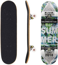 Load image into Gallery viewer, Pro Complete Skateboards for Beginners Adults Youths 7 Layers Deck Maple Wood Longboards
