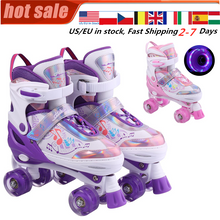 Load image into Gallery viewer, Adjustable Outdoor Roller skate for kids girls with Full Light Up LED Wheels
