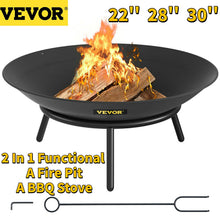 Load image into Gallery viewer, VEVOR Fire Pit Bowl BBQ Stove Carbon Steel / Cast Iron for Keeping Warm, Outdoor Patios Terrace Backyard Barbecue
