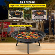 Load image into Gallery viewer, VEVOR Fire Pit Bowl BBQ Stove Carbon Steel / Cast Iron for Keeping Warm, Outdoor Patios Terrace Backyard Barbecue
